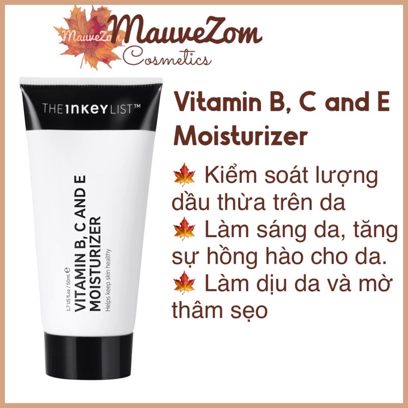 Kem dưỡng ẩm vitamin B, C và E - THE INKEY LIST 50ml