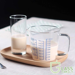 Cốc đo lường bằng thủy tinh cách nhiệt có tay cầm và nắp đậy dung tích 500ml