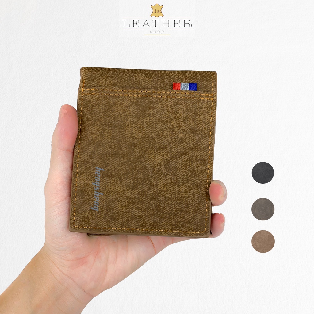 Ví da nam đẹp cầm tay mini cao cấp bóp nam nhỏ gọn nhiều ngăn giá rẻ dáng đứng ngang Leather V122