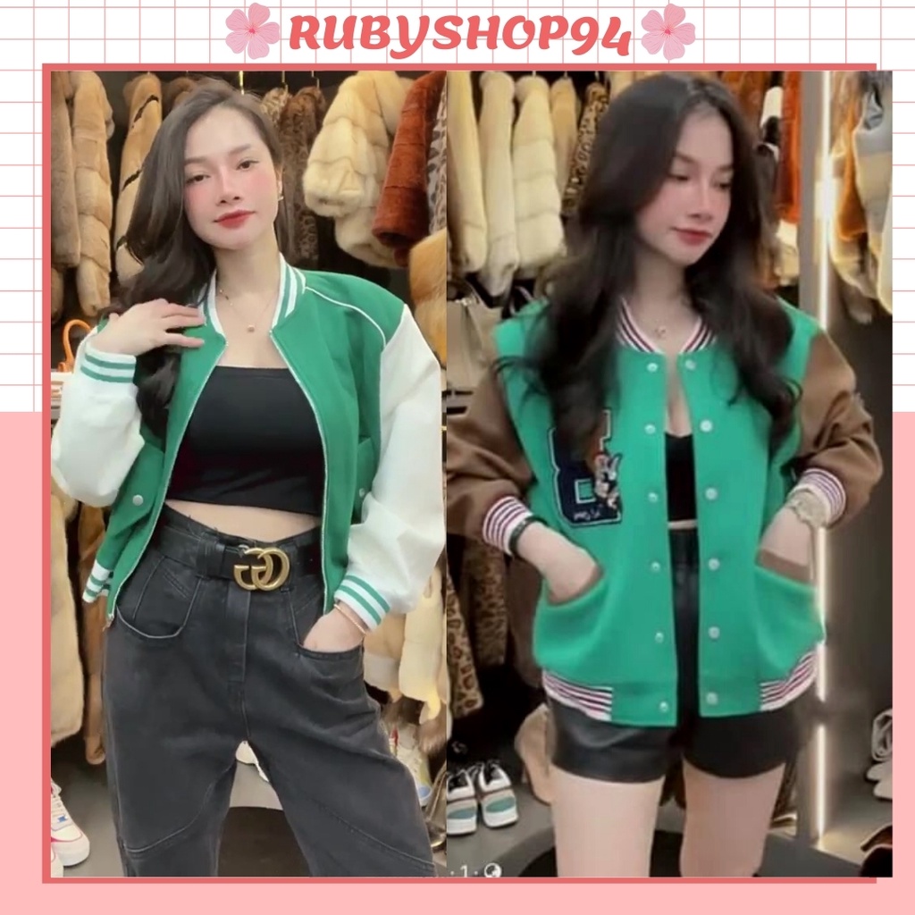 [Mã FAMARAL1 giảm 10K đơn 50K] Áo Bomber nữ khoác ngoài dạ Quảng Châu cao cấp