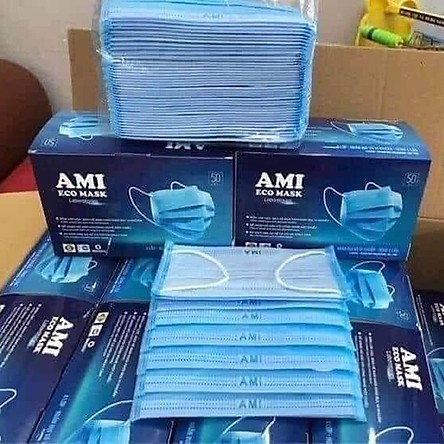 Khẩu Trang Y Tế 4 Lớp Kháng Khuẩn Ami Chính Hãng ( 50 chiếc 1 Hộp) màu Xám | BigBuy360 - bigbuy360.vn