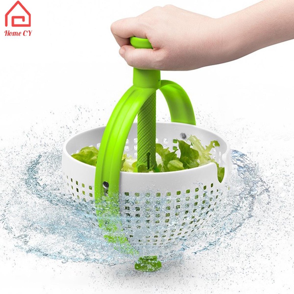 Bộ Rổ Quay Làm Ráo Nước Rau Củ Quả  Đa Năng Có Tay Cầm Xoay Làm bằng Nhựa Tiện Dụng Cho Nhà Bếp