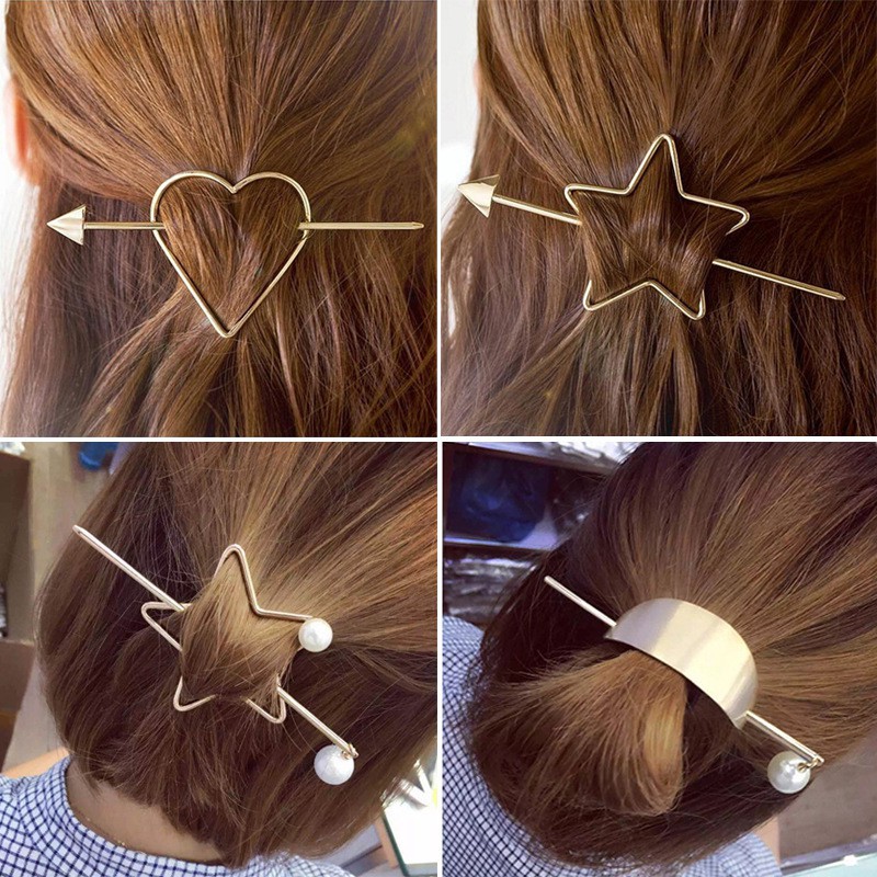 Trâm cài tóc kim loại hình học phong cách Hàn Quốc dành cho nữ DS42-2 - Sherry Store