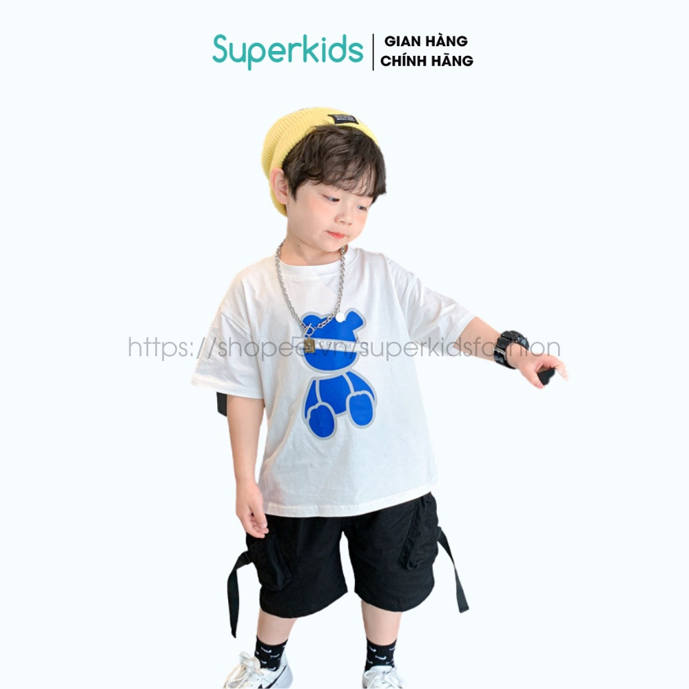 Áo thun cộc tay Gấu xanh cho bé 8-18kg QATE839