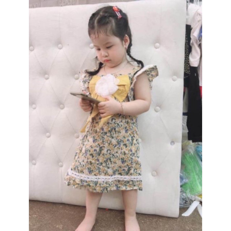 VÁY HOA NHÍ NƠ XINH TAY CÁNH TIÊN VIỀN REN