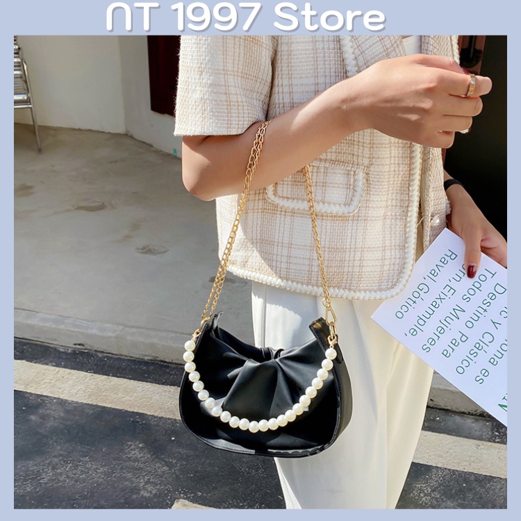 Túi sách nữ đeo chéo kẹp nách thời trang mini dây xích