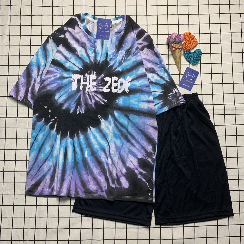 Set Bộ Loang Màu Chữ z Uniex Tay Lỡ Lapi VN, Đồ Bộ Cartoon, Freesize, Thun Cotton, Nam Nữ Đều Mặc Được