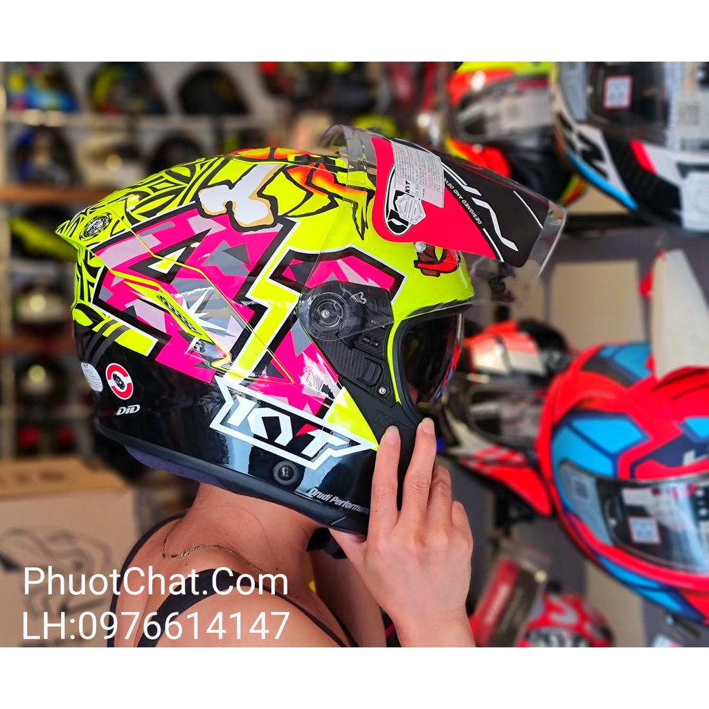 Nón bảo hiểm 3/4 2 kính KYT NFJ tem Espargaro Misano 2018