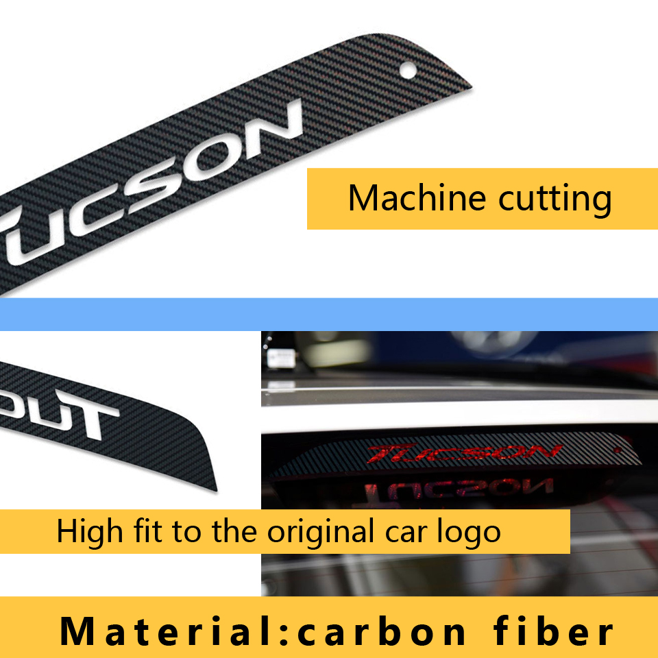 Miếng dán trang trí đèn phanh xe hơi Hyundai Tucson bằng sợi carbon