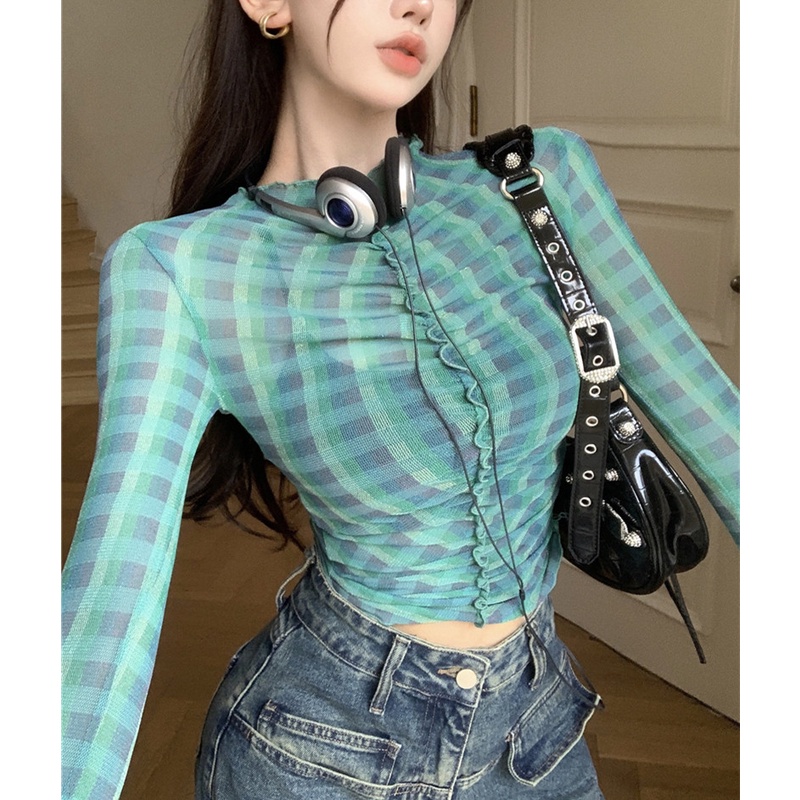 Áo Thun Tay Dài Dáng Ôm Quyến Rũ Trẻ Trung Cho Bạn Gái