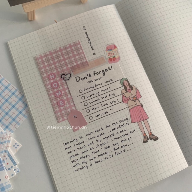 SET 50 GIẤY NỀN MINI MÀU PASTEL CARO trang trí journal (ảnh thật) - Tiệm nhà Chun