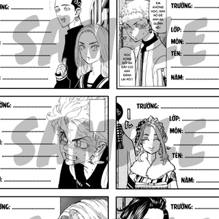 6 miếng nhãn vở Tokyo Revengers (KHÔNG CÓ KEO Ở MẶT SAU)