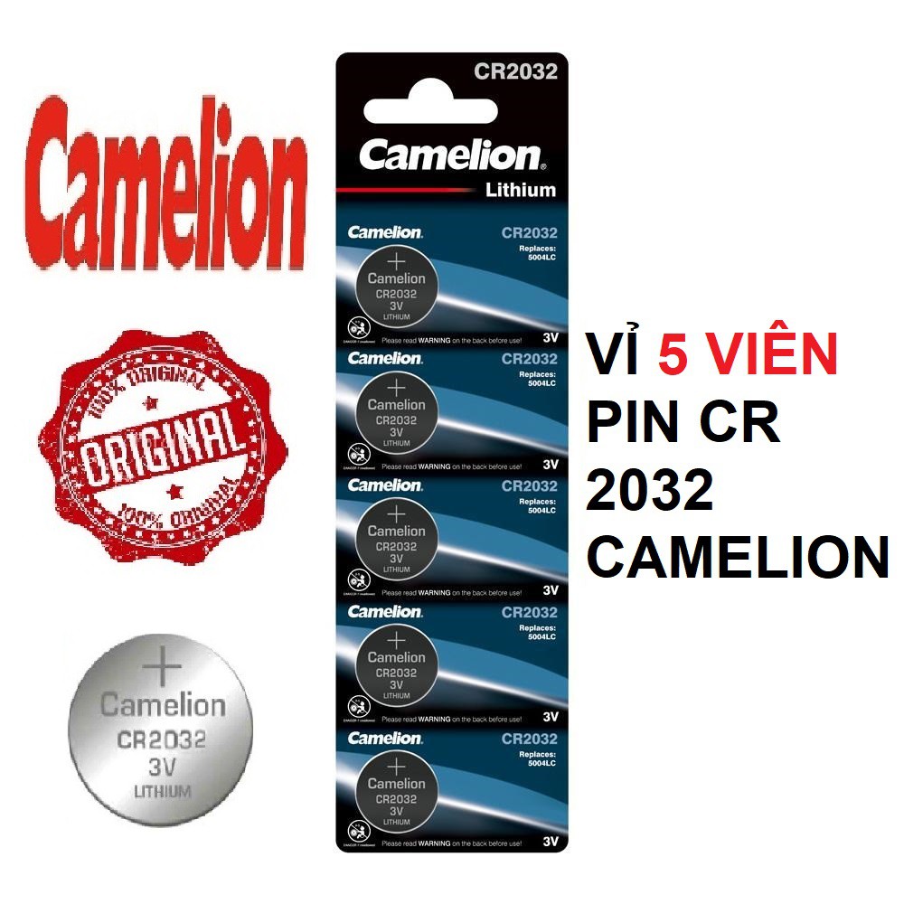 Vỉ 5 viên pin CR2032 3V CAMELION CR-2032 2032 3 Vol (Hàng hãng)