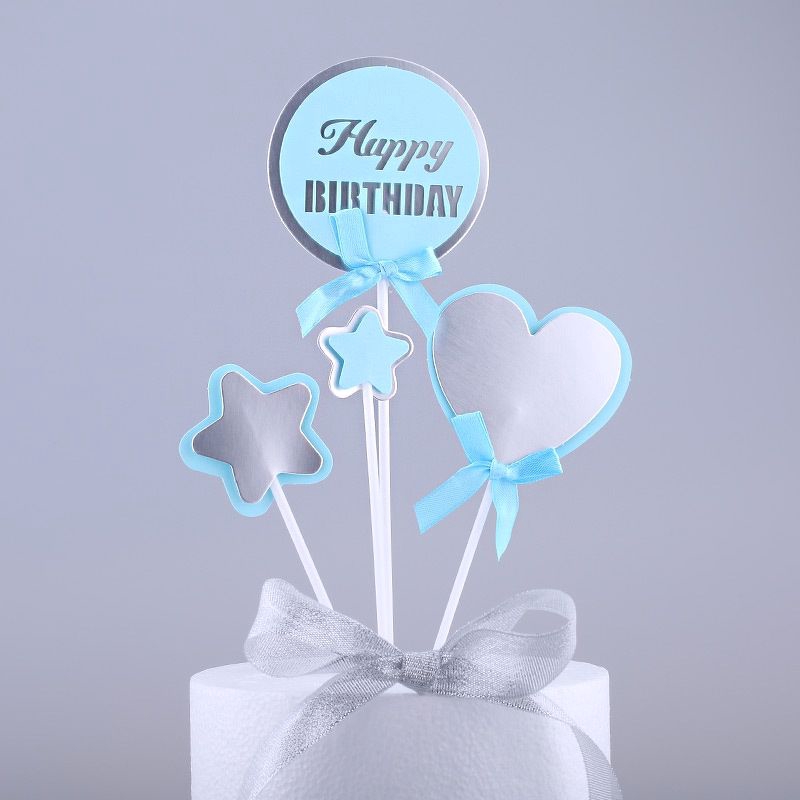 Que cắm HPBD tròn tim sao xanh