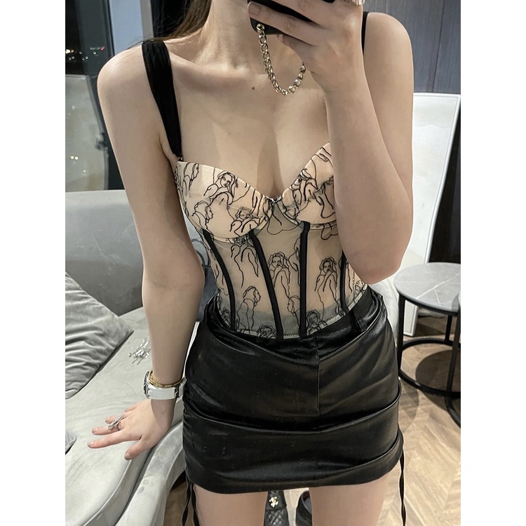 Áo Corset voan mỏng cup ôm nửa ngực gợi cảm THE CELYNBRA - AL38