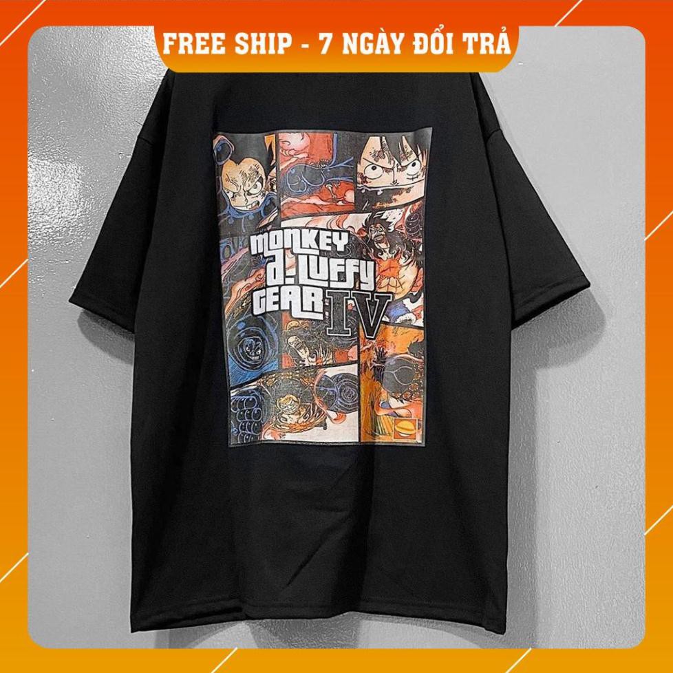 [Mã FATHANG5 giảm 10K đơn 50K]  Áo Thun Tay Lỡ MONKEY LUFFY GEAR IV Form Rộng Unisex (2 Màu) | BigBuy360 - bigbuy360.vn