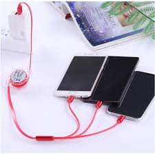 Dây cáp sạc - Cáp đa năng 3 in 1 dây rút tiện dụng