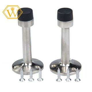 Set 2 nút chặn cửa bằng thép không gỉ gắn tường tiện lợi