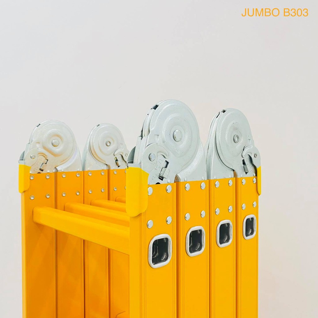Thang nhôm gấp xếp 4 đoạn đa năng JUMBO B303-1.7m , B304-4.7m. 14 tư thế sử dụng, Nhôm dày cao cấp