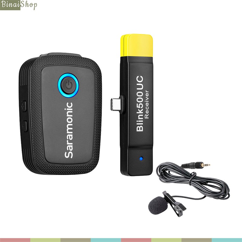 Saramonic Blink500 B5 - Micro Gài Áo Cho Smartphone Android, Giắc Cắm Type-C, Sóng 2.4G, Cự Ly 50m, Pin 5h Liên Tục