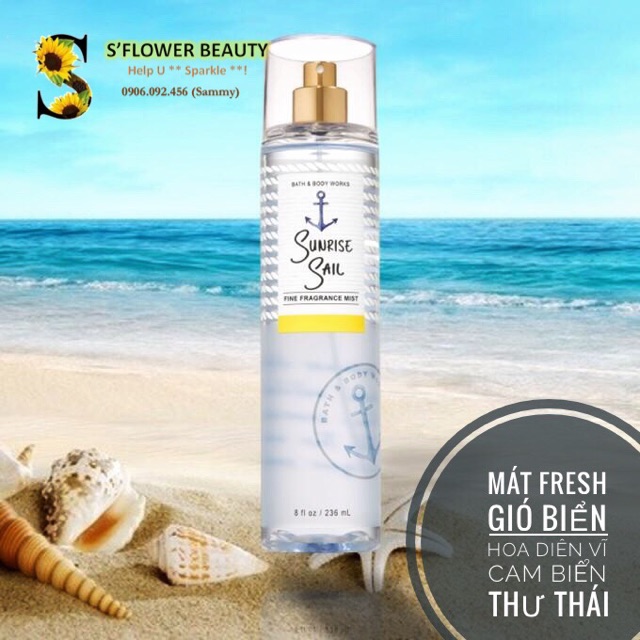 Xịt Thơm Toàn Thân Bath &amp; Body Works - Sunrise Sail | Sea Salt Lavender | Beachfront Blanket | Taffy | Hydrangeas
