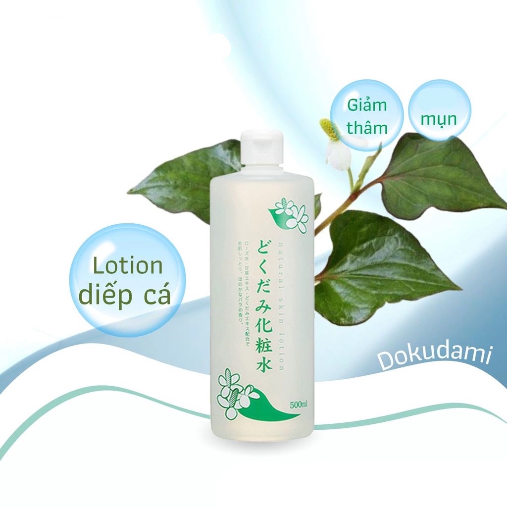 Toner Dokudami Chinoshio Natural Skin Lotion Nước Hoa Hồng Chiết Xuất Từ Lá Diếp Cá 500ml
