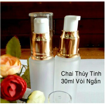 Chai lọ xịt vòi ngắn thủy tinh - chai chiết mỹ phẩm du lịch 30ml 50ml