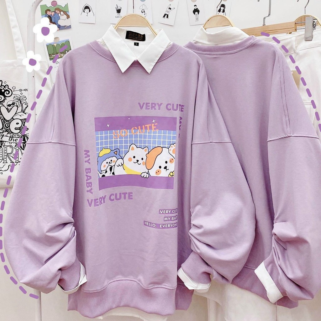 Áo sweater tím mộng mơ VERY CUTE N261212