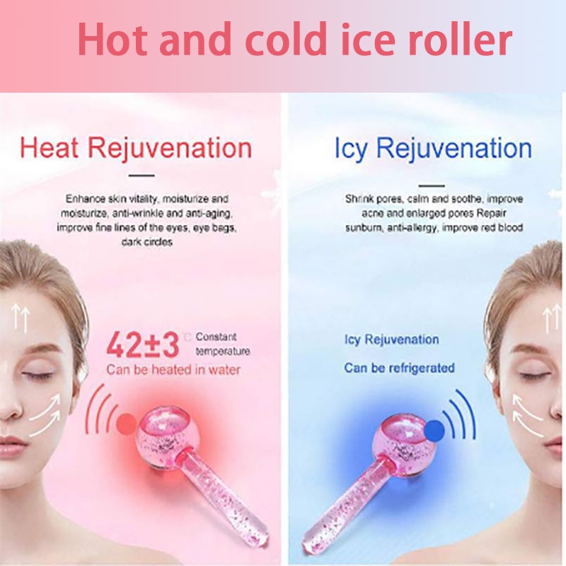 Cây Lăn Mát Xa Da Mặt Bằng Thủy Tinh Giúp Làm Dịu Và Loại Bỏ Nếp Nhăn