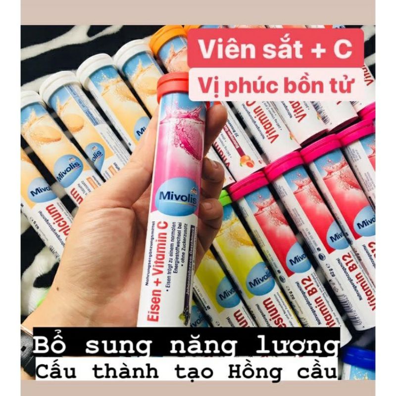 Viên sủi Mivolis Đức, hỗ trợ hệ miễn dịch tăng cường sức đề kháng, 20v
