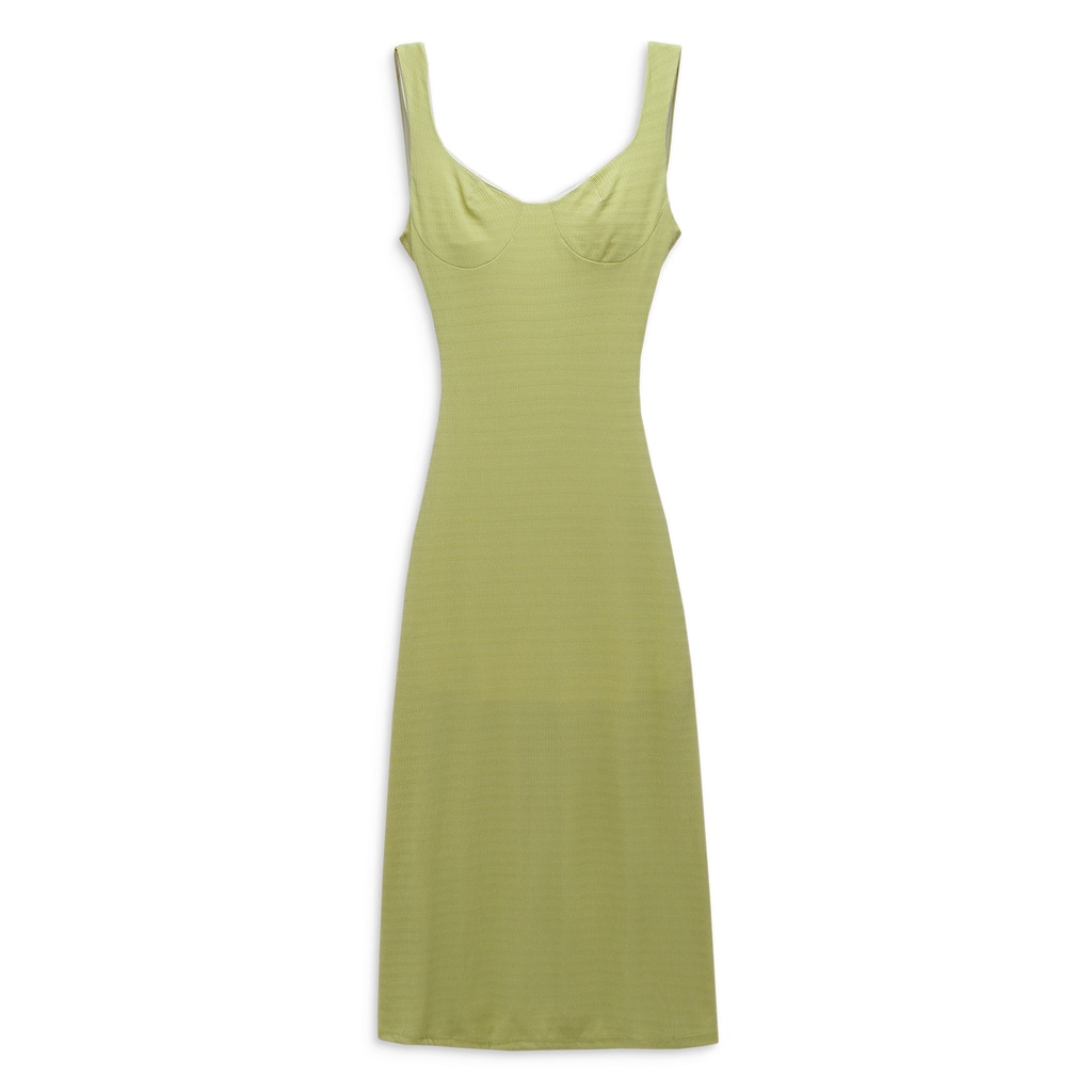 Đầm Dài Nữ Sweetheart Neckline , Chất Thun Sọc Gân Co Giãn , WDD000083_SOMEHOW