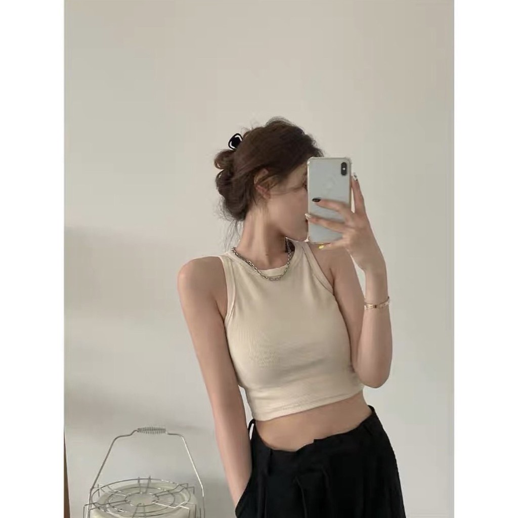 [FREESHIP] Áo Ba Lỗ Croptop Thun Tăm Nữ  chất cotton thoáng mát áo ba lỗ cộc tay kiểu ôm vải co giãn