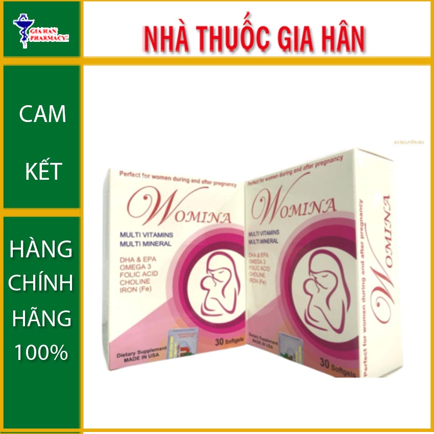 Womina giúp bổ sung vitamin &amp; các khoáng chất thiết yếu cho phụ nữ trong thời kỳ mang thai (hộp 30 viên) - Gia Hân