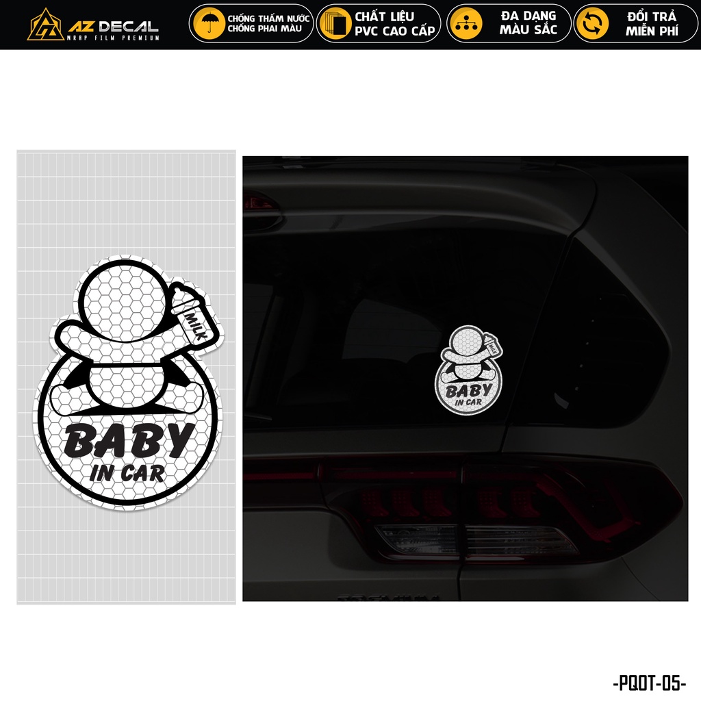 Tem Phản Quang Ô Tô Baby In Car | PQOT-05 | Decal Dán Kính Sau Kính Lái Cửa Sau Cửa Trước Xe Hơi Oto Taxi ...