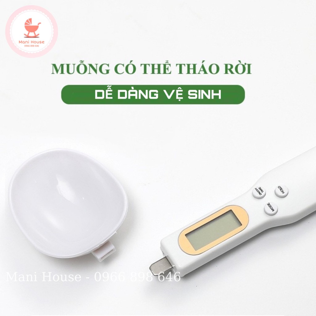 Thìa cân tiểu ly điện tử đong gia vị nguyên liệu làm bánh và đồ ăn dặm cho bé 500/0,1g