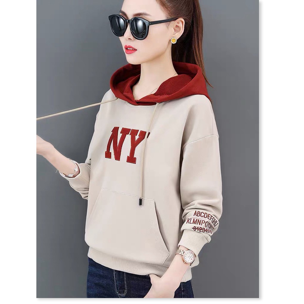 ÁO KHOÁC NỈ HOODIE NY NỮ SIÊU ĐẸP SIÊU PHONG CÁCH