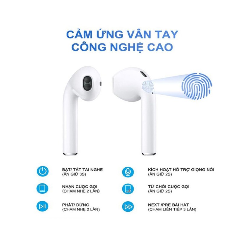 Tai nghe Bluetooth không dây nhét tai i12 thích hợp mọi smartphone Sony, Samsung, iphone, Apple, Oppo