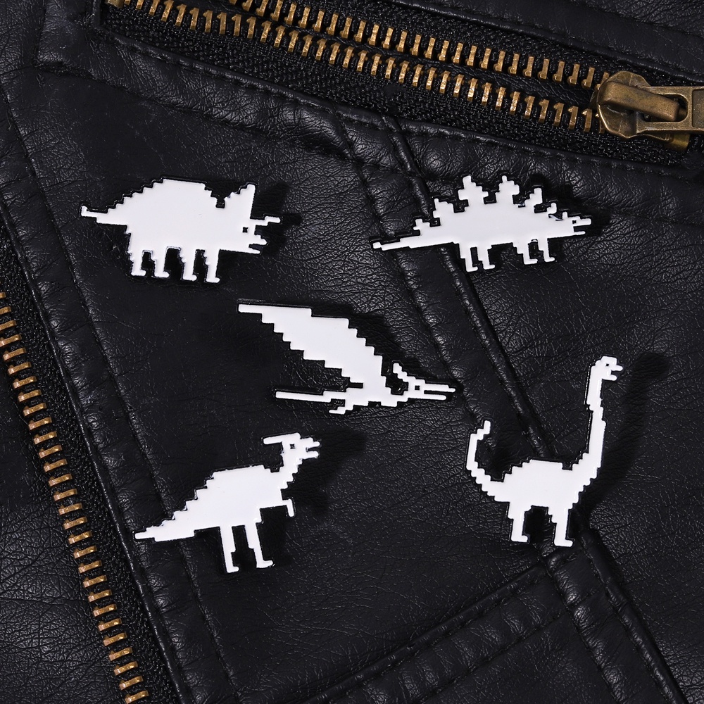 Huy Hiệu Cài Áo Hình Khủng Long Hoạt Hình Dễ Thương