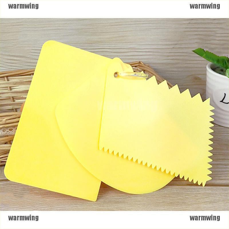 Set 3 Dụng Cụ Chà Láng Bánh Kem Bằng Nhựa Trơn