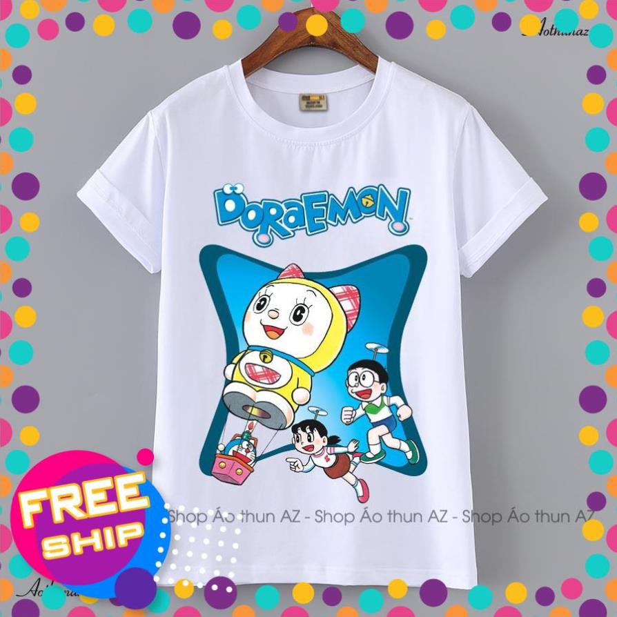 (GIÁ TỐT) Áo thun in hình Doraemon Doremi ( có size trẻ em ) - Cotton Thái Doremon M2424