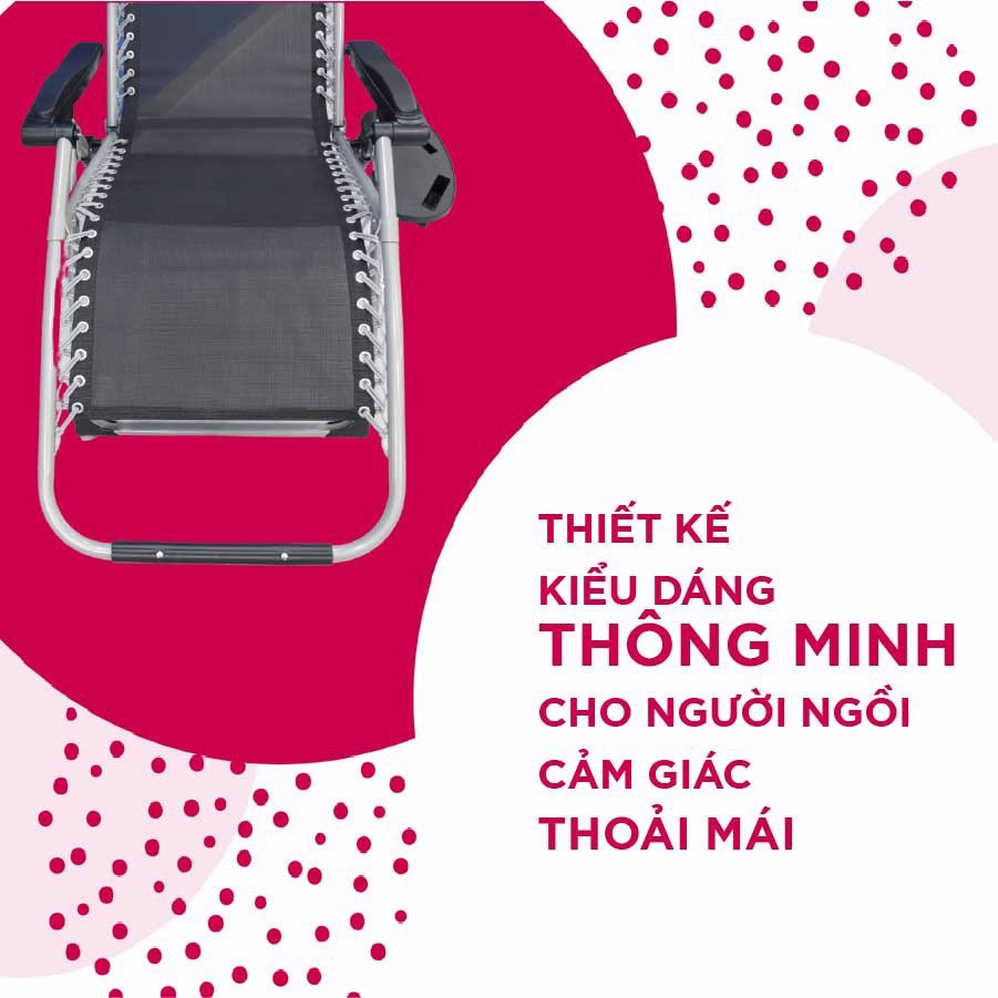 Ghế xếp thư giãn kèm nệm cao cấp KACHI chính hãng