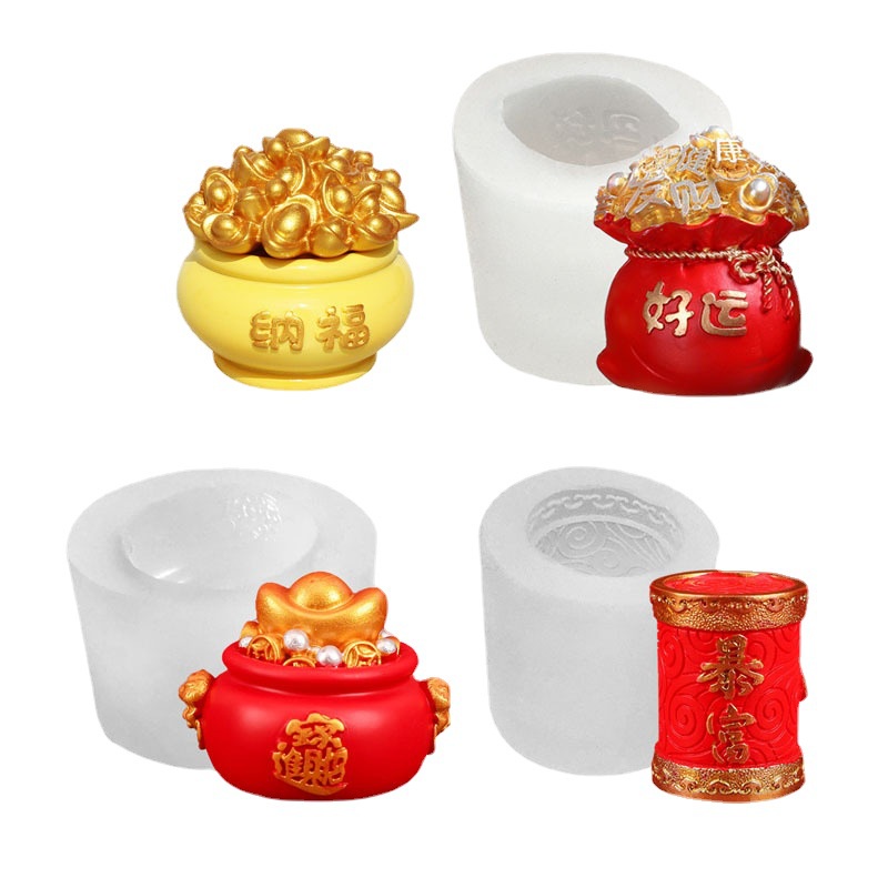 Khuôn Silicone Tạo Hình Túi Xách May Mắn Ba Chiều DIY