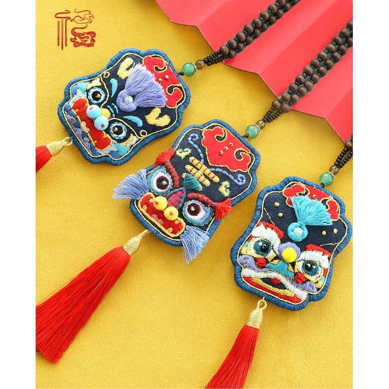 KIT THÊU DIY Tự làm túi thơm trang trí Rồng Sư tử Lân Hươu may mắn Thẻ Cầu Bình An Handmade Omamori - ZEN Handmade