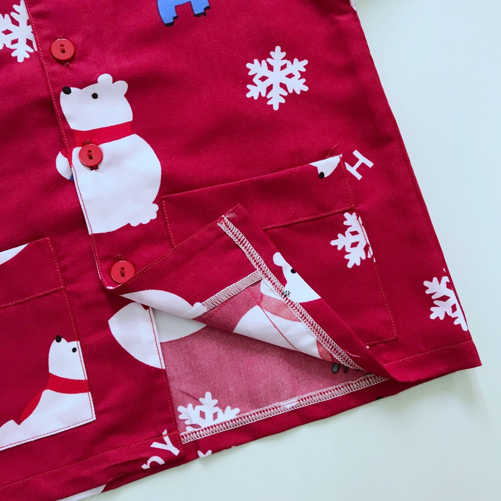Pijama tay dài cho bé Kate Thái - Gấu đỏ 10-20kg