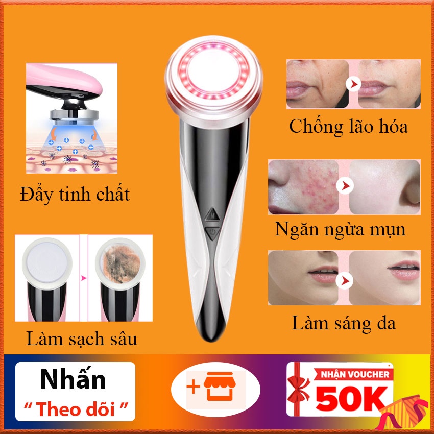 Máy điện di đẩy tinh chất massage bằng ánh sáng sinh học giúp chăm sóc da mặt làm sạch sâu ngăn ngừa mụn