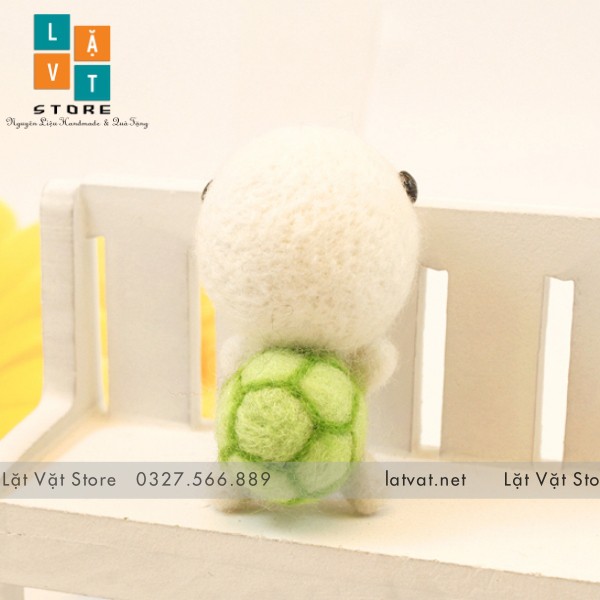 Bộ kit len chọc Tiểu Quy - Bé Rùa bé nhỏ cute phô mai que - Needle felting turtle cho người mới bắt đầu