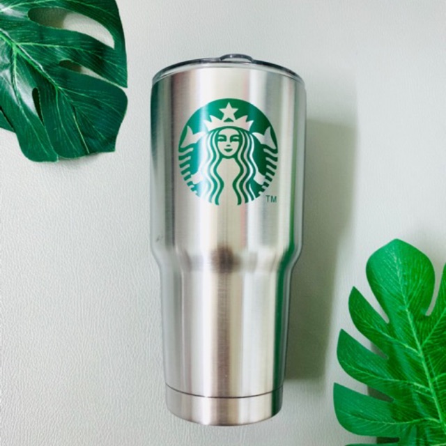 Ly giữ nhiệt YETI (Starbuck logo) + túi + ống hút- BẠC