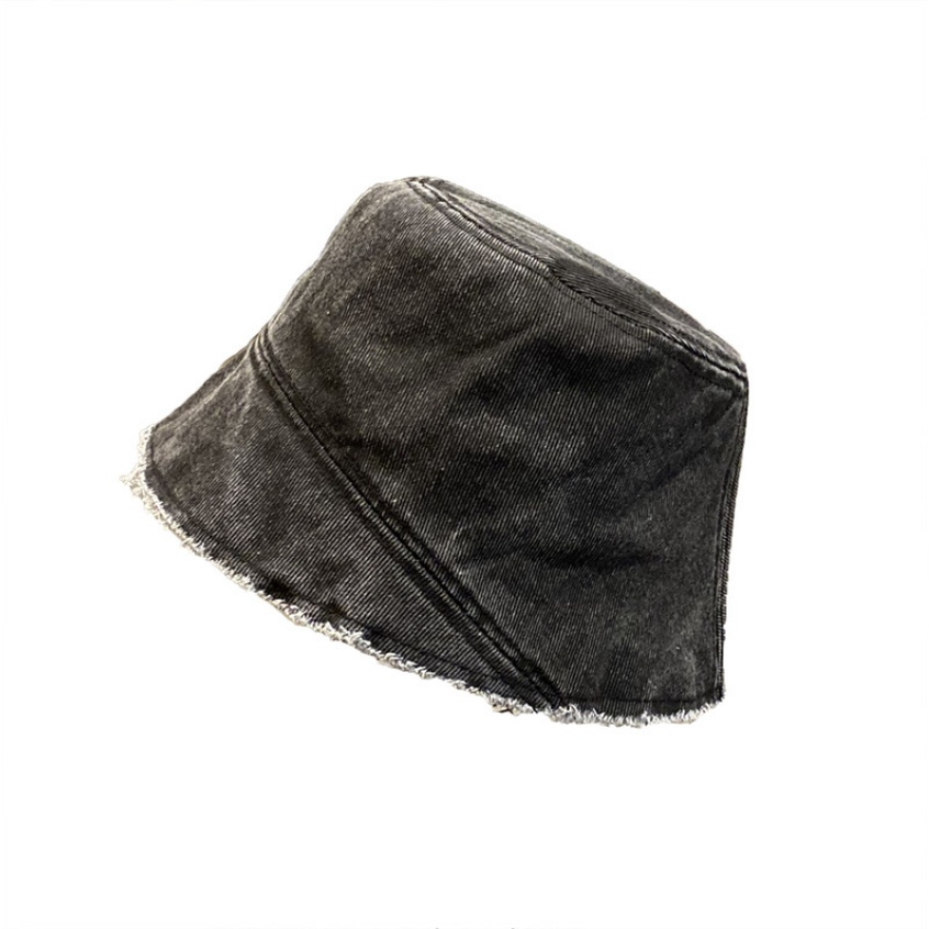 Mũ bucket vải bò, nón tai bèo rộng vành tua rua dáng tròn nhỏ có dây rút dành cho nam nữ thời trang Unisex Tom House