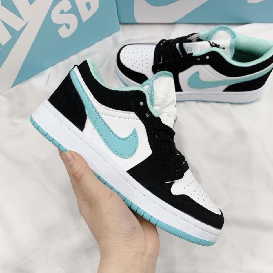 Giày Jordan Cổ thấp Nam Nữ, Giày JD Jordan 1 low Xanh Ngọc Thời Trang Full Box Bill