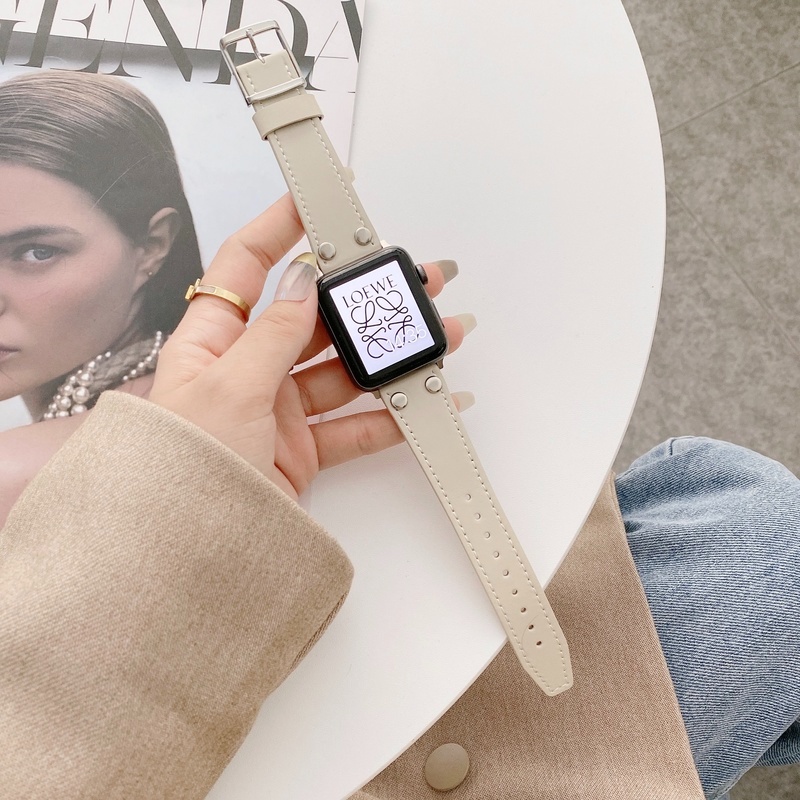 Dây Đeo Bằng Da Bò 100% Chính Hãng Cho Đồng Hồ Thông Minh Apple Watch 7 6 Se 5 4 42mm 38 / 44mm 40mm 41 45mm